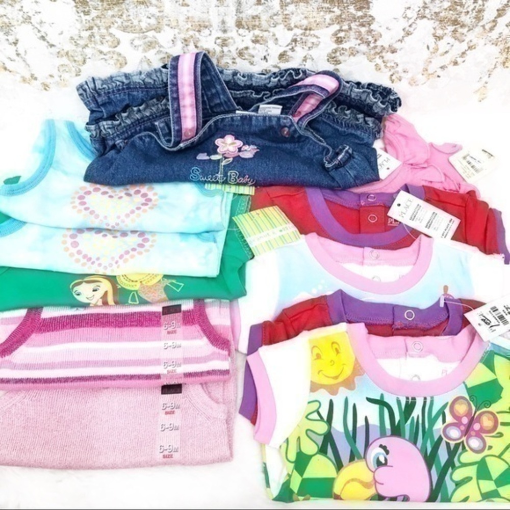 11 bundle of variety brands baby tops 6-9 months